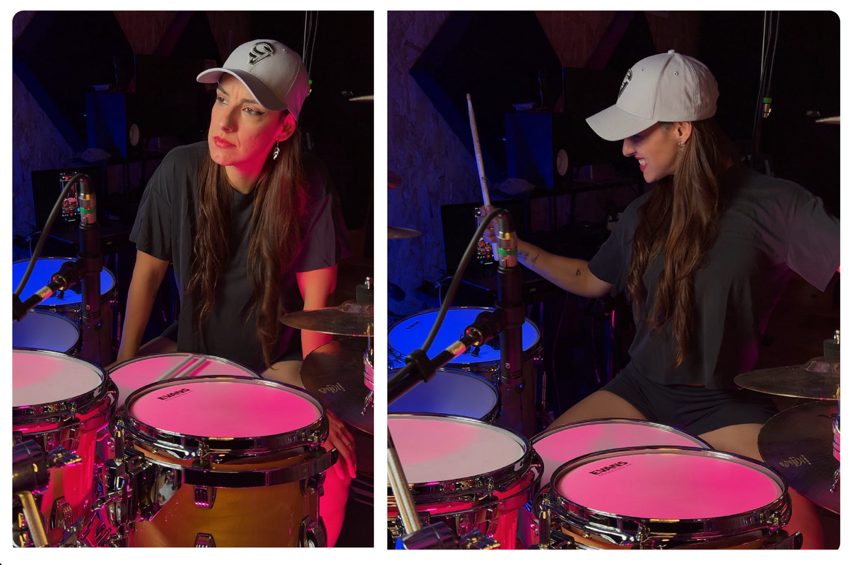 Ra Tache - Bateria de estudio, de gira con Vanessa Martín y Megara, en su estudio personal con nuestra gorra Original gris